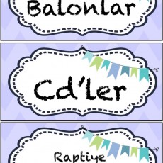 Balonlar, Cd'ler, Raptıye ve Toplu İğneler Başlıkları