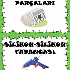 Gazete-Kâğıt Parçaları ve Silikon Tabancası Eğitici Materyali