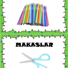 Eğitsel Materyal: Pipetler ve Makaslar - Renkli Pipetlerle Kesme ve Yapıştırma Aktiviteleri