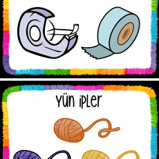Bantlar ve Yün İpleri: Yapışkan Bant ve Renkli Yün İpleri