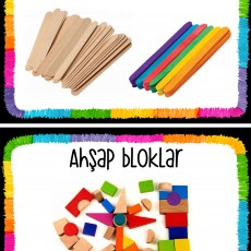 Dil Çubukları ve Ahşap Bloklar Eğitici Materyali