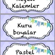 Sanat Malzemeleri Etiketleri: 1. Keçeli Kalemler, 2. Kuru Boyalar, 3. Pastel Boyalar - Eğitim Materyali