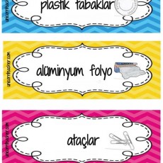 Eğitim Materyali: Plastik Tabaklar, Alüminyum Folyo ve Ataşlar Etiketleri