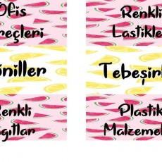 Ofis Gereçleri, Renkli Lastikler, Şöniller, Tebeşirler, Renkli Kağıtlar, Plastik Malzemeler