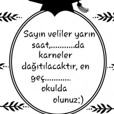 Karnelerin Dağıtım Duyurusu: Sayın Veliler, Yarın Saat Belirtilen Zamanda Okulda Olunuz