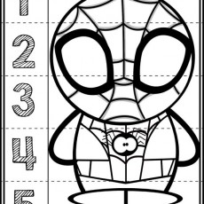 Renkli Çizim: Spider-Man Karakteri ve Sayılar 1-5 Eğitici Materyali