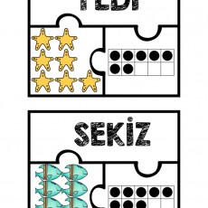 YEDİ VE SEKİZ - Sayılar ve Nesnelerle Saymayı Öğrenme Materyali