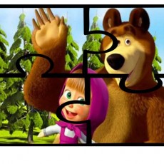 Masha ve Ayı Puzzle Parçası: Masha (M, sesli) ve Ayı (A, sessiz) ile Doğada Eğlenceli Anlar