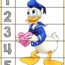 Donald Duck with Heart - 1 to 5 Numbers and Love Theme