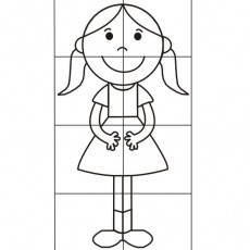 Eğitsel Puzzle Çalışması: Kız Çocuk Figürü, Beden Bölümleri Öğretme