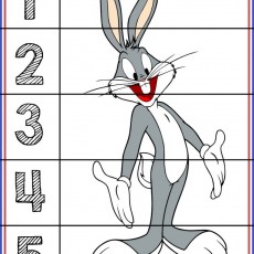 Eğlenceli Sayılar: 1 (BİR), 2 (İKİ), 3 (ÜÇ), 4 (DÖRT), 5 (BEŞ) ve Buggs Bunny Karakteri