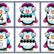 Penguenlerle Sayılar: Dört, Beş, 4 ve 5 Eğitsel Materyali