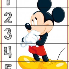 Mickey Mouse Counting Educational Chart with Numbers 1 to 5