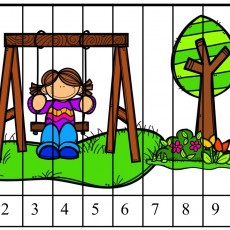 Çocuk Swing Oyun Alanı: Sayılar 1 ile 10 Arası ve Doğa Teması