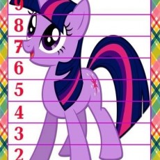 Eğitici Twilıght Sparkle Pony Yükseklik Ölçüm Tablosu - 10-1 Arası