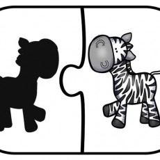 Eğitici Zebra Puzzle: Hayvanları Tanıma ve Eşleştirme Aktivitesi
