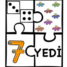 Farklı Renklerde Yedi Adet Arı ve 7 (YEDİ) Sayısı
