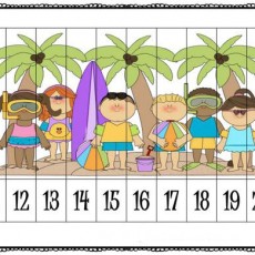 Plaj Temalı Rakam ve Eşleştirme Etkinliği: 11, 12, 13, 14, 15, 16, 17, 18, 19, 20