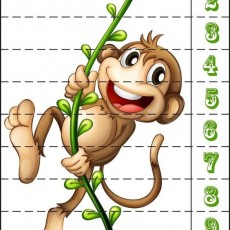 Eğlenceli Maymun Sayılar 1-10 Öğrenme Materyali