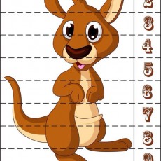 Sevimli Kanguru ile Rakam Öğrenme Materyali (1-10)