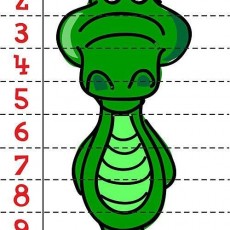 Eğitici Görsel: 1 ile 10 Arası Rakamlar ve Sevimli Yeşil Dinozor