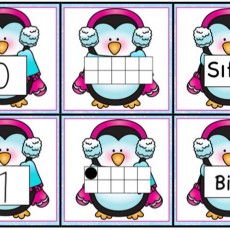Penguen Sayı ve Harf Kartları: Sıfır, Bir, 0, 1 Eğitimi