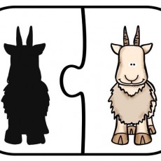 Eğitsel Puzzle: Keçi ve Gölgesi | Hayvanlar ve Gölge Öğrenimi 1 (Bir)