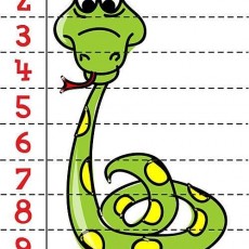 Eğitici Sayma Materyali: 1 ile 10 Arası Sayılar ve Yılan Figürü