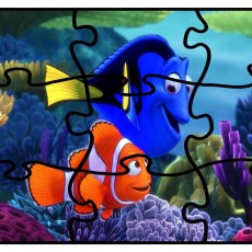 Deniz Canlıları Puzzle: Mavi Balık ve Kırmızı Palyaço Balığı