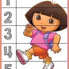 Dora the Explorer Child Educational Activity with Numbers 1 2 3 4 5