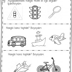 Trafik, Taşıma Araçları ve Renkli Boyama Etkinliği