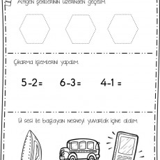 İlkokul Matematik Etkinliği: Altıgen Şekilleri Öğrenme ve Çıkarma Problemleri