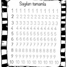 1'den 10'a Kadar Sayıları Tamamlama Alıştırması