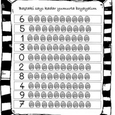 Yumurta Boyama Etkinliği: 6, 5, 1, 3, 0, 2, 8, 4, 9, 7
