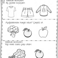 Kış Giysileri ve Sebze Öğrenme Etkinliği