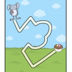 Easter Bunny Maze Activity: Navigate the Bunny to the Chocolate Cupcake with Eggs