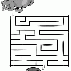 Maze Game with Bear and Barrel: Educational Adventure for Problem-Solving Skills