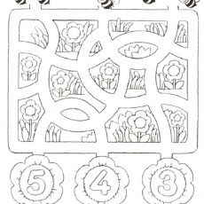Çocuklar için Sayı ve Çiçek Temalı Eğitsel Boyama Sayfası: 5 (BEŞ), 4 (DÖRT), 3 (ÜÇ)