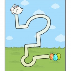 Easter Maze Activity with Bunny and Colorful Eggs