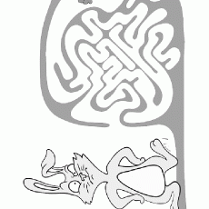 Maze Puzzle with Rabbit and Carrot