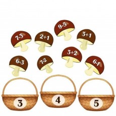 Mushroom Math Sorting Activity with Baskets (3, 4, 5)