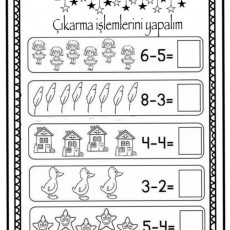 Çıkarma İşlemleri ile Temel Matematik Eğitimi - 6-5, 8-3, 4-4, 3-2, 5-4