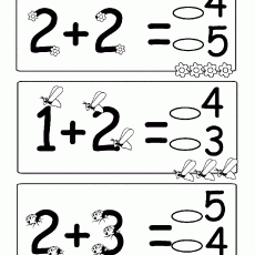 Eğitim Materyali: Temel Toplama İşlemleri (2+2=4, 1+2=3, 2+3=5) - Rakamlar ve Hayvanlar ile Matematik Alıştırmaları