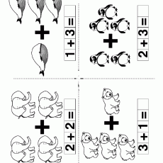 Eğitsel Matematik Problemleri: Hayvanlarla Toplama İşlemleri (1 + 3, 2 + 3, 2 + 2, 3 + 1)