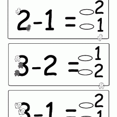 Temel Çıkarma İşlemleri: 2-1=1, 3-2=1, 3-1=2