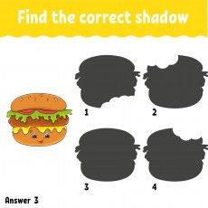 Hamburger Shadow Matching Activity - Educational Exercise for Kids