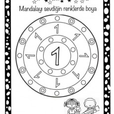 Renkli Boyama Etkinliği: Mandala ve Sayı 1