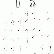 Bir Giraffe ile 1 Sayısını Yazma Çalışması