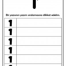 Yazım Sıralaması - 1 Sayısı Alıştırması