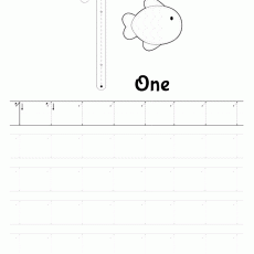 1 One - A Educational Worksheet for Number and Letter Writing Practice